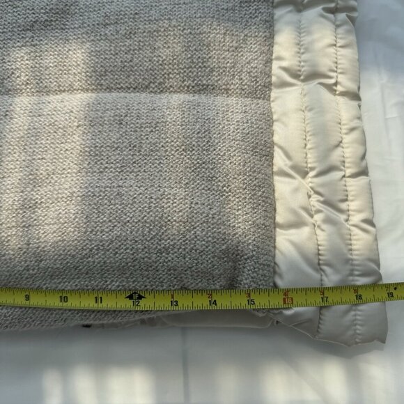 Zara Trafaluc Quilted Puffer Vest Beige SZ Large Removable Hood, Faux Fur Collar - Picture 14 of 16